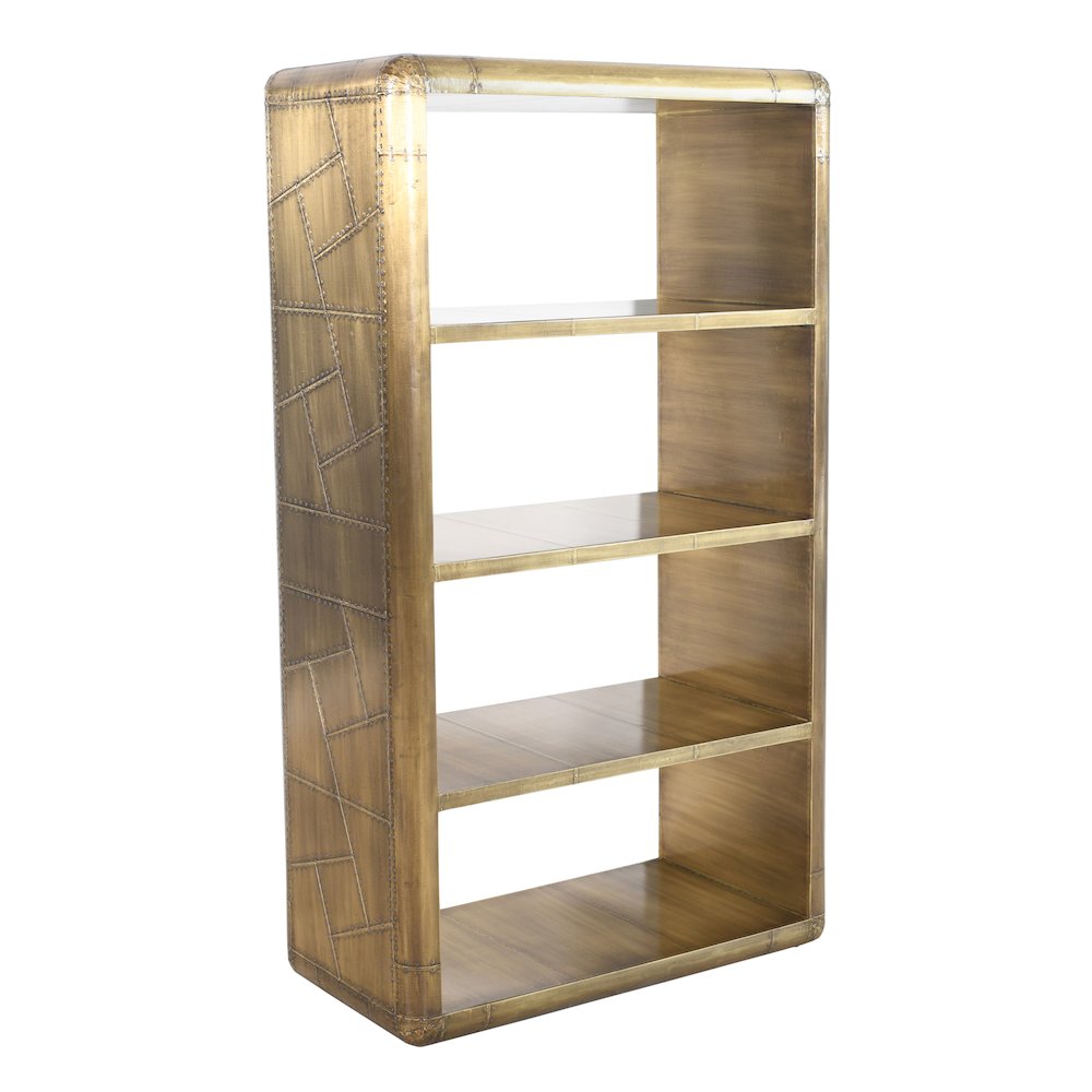 Pilot 4-Shelf Book Case in Brass