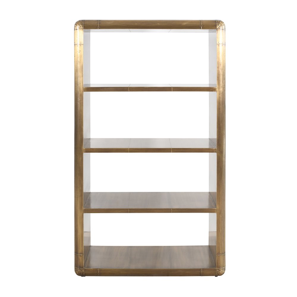 Pilot 4-Shelf Book Case in Brass