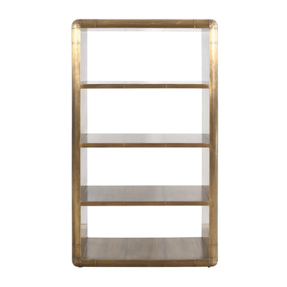 Pilot 4-Shelf Book Case in Brass