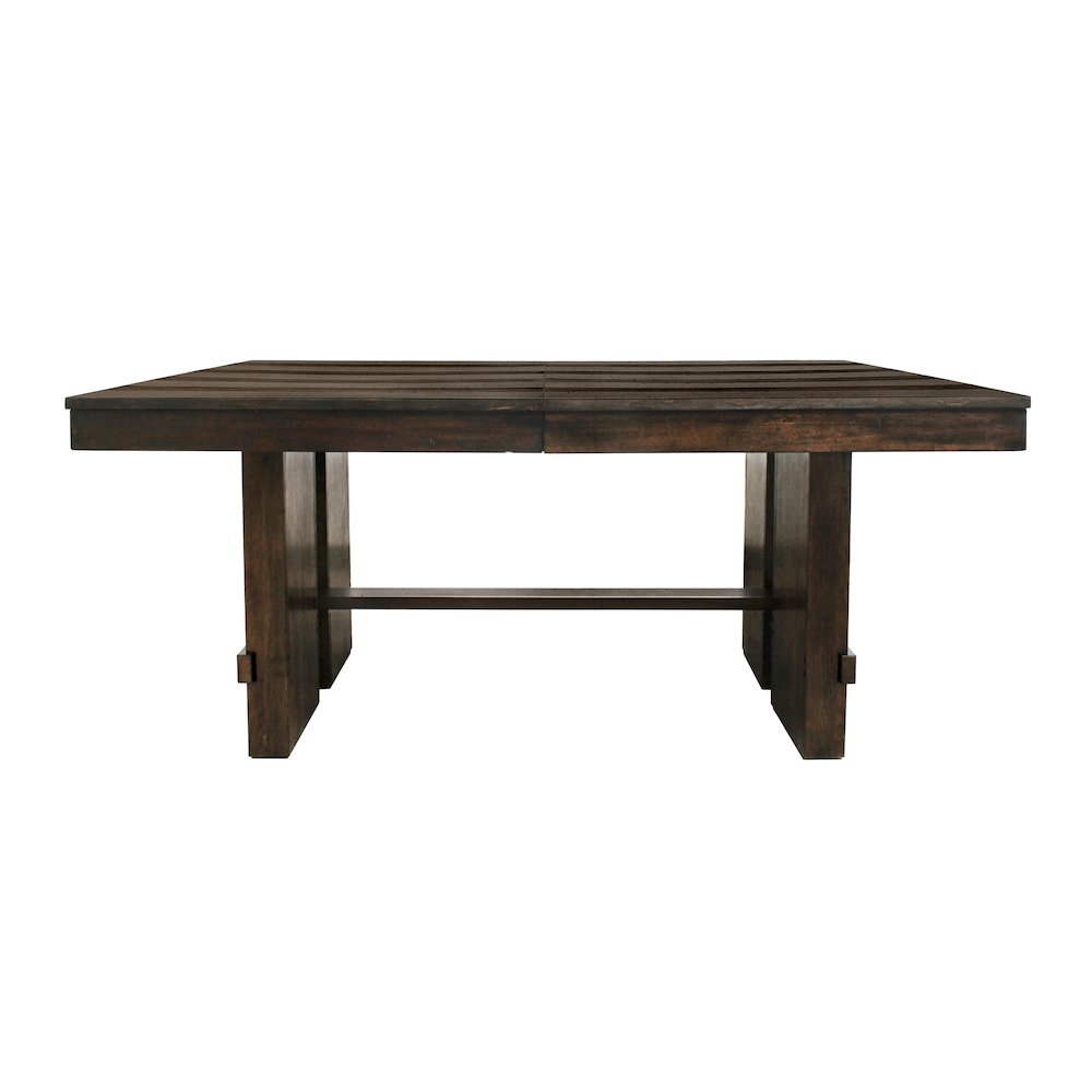 Dale Extendable Dining Table in Solid Acacia Wood with Antique Brown Finish