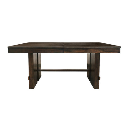 Dale Extendable Dining Table in Solid Acacia Wood with Antique Brown Finish
