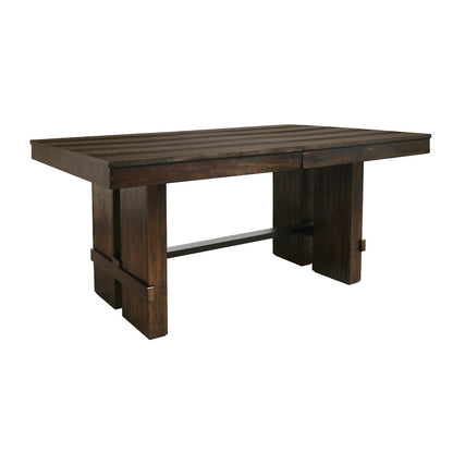 Dale Extendable Dining Table in Solid Acacia Wood with Antique Brown Finish