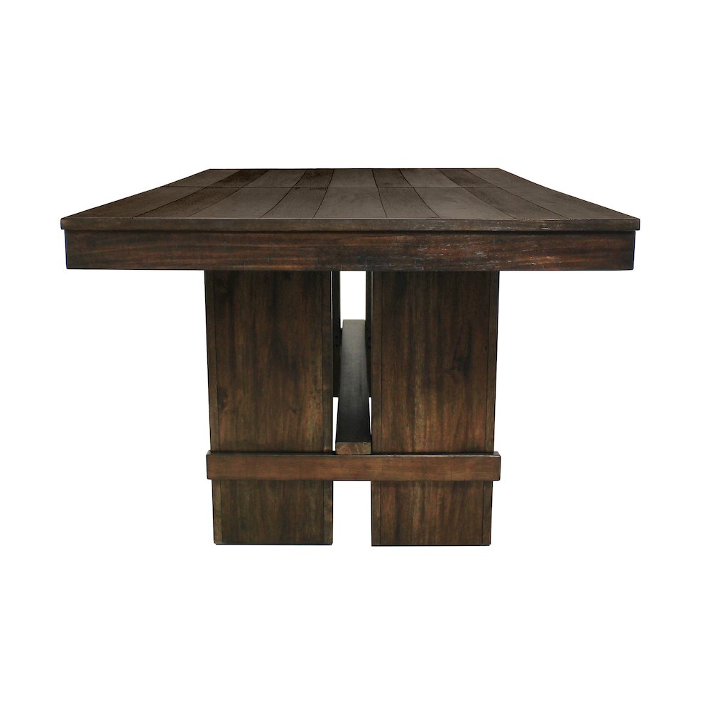 Dale Extendable Dining Table in Solid Acacia Wood with Antique Brown Finish