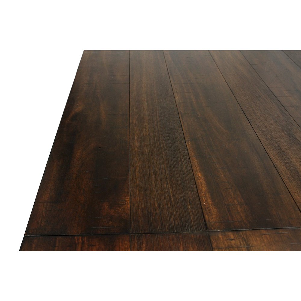 Dale Extendable Dining Table in Solid Acacia Wood with Antique Brown Finish