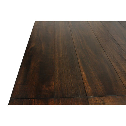 Dale Extendable Dining Table in Solid Acacia Wood with Antique Brown Finish