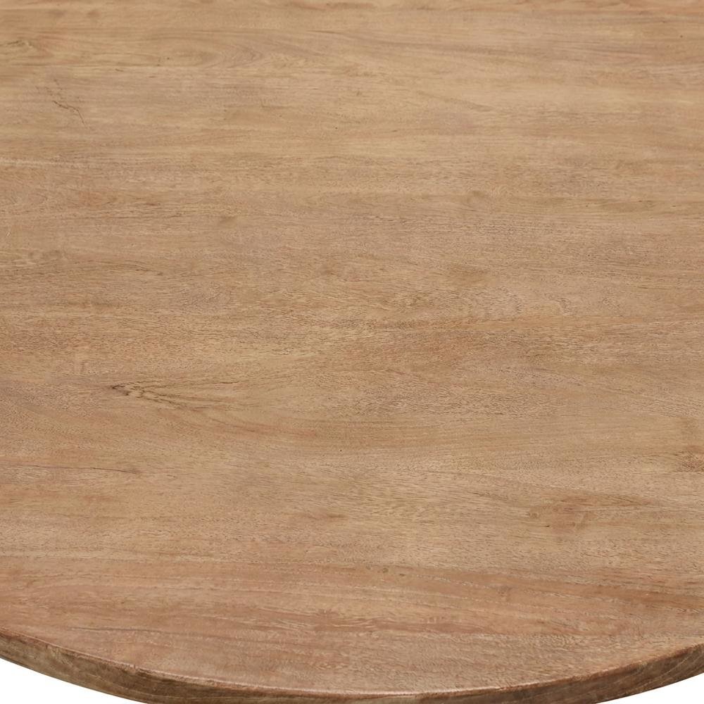 Mango Wood Round Dining Table for 8 with Cross-Leg Base for Dining Room, Natural