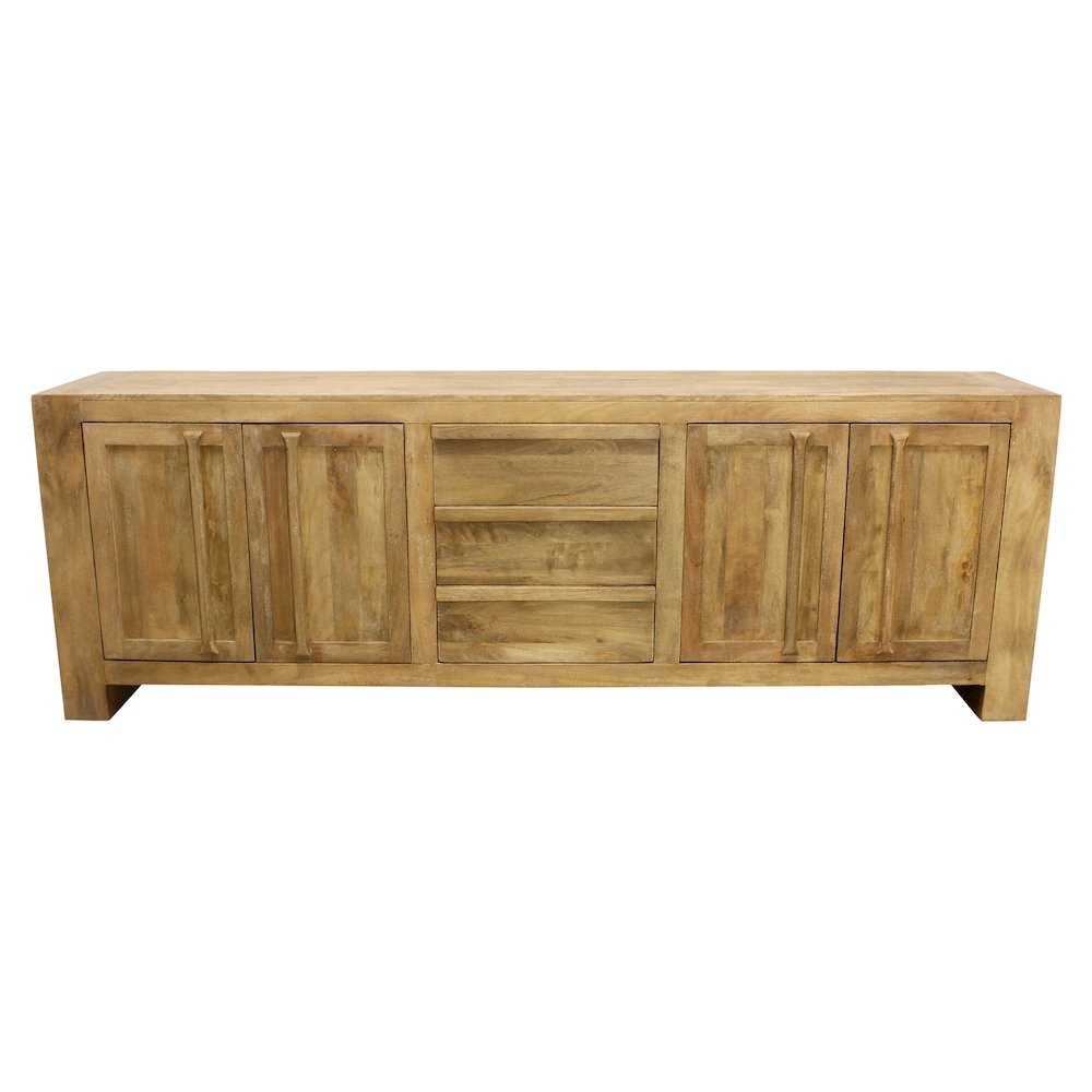 Mid-Century Jaden Sideboard 3 Drawers, 4 Doors in Distressed Natural