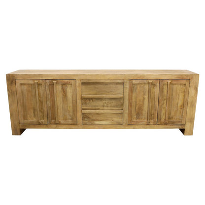Mid-Century Jaden Sideboard 3 Drawers, 4 Doors in Distressed Natural