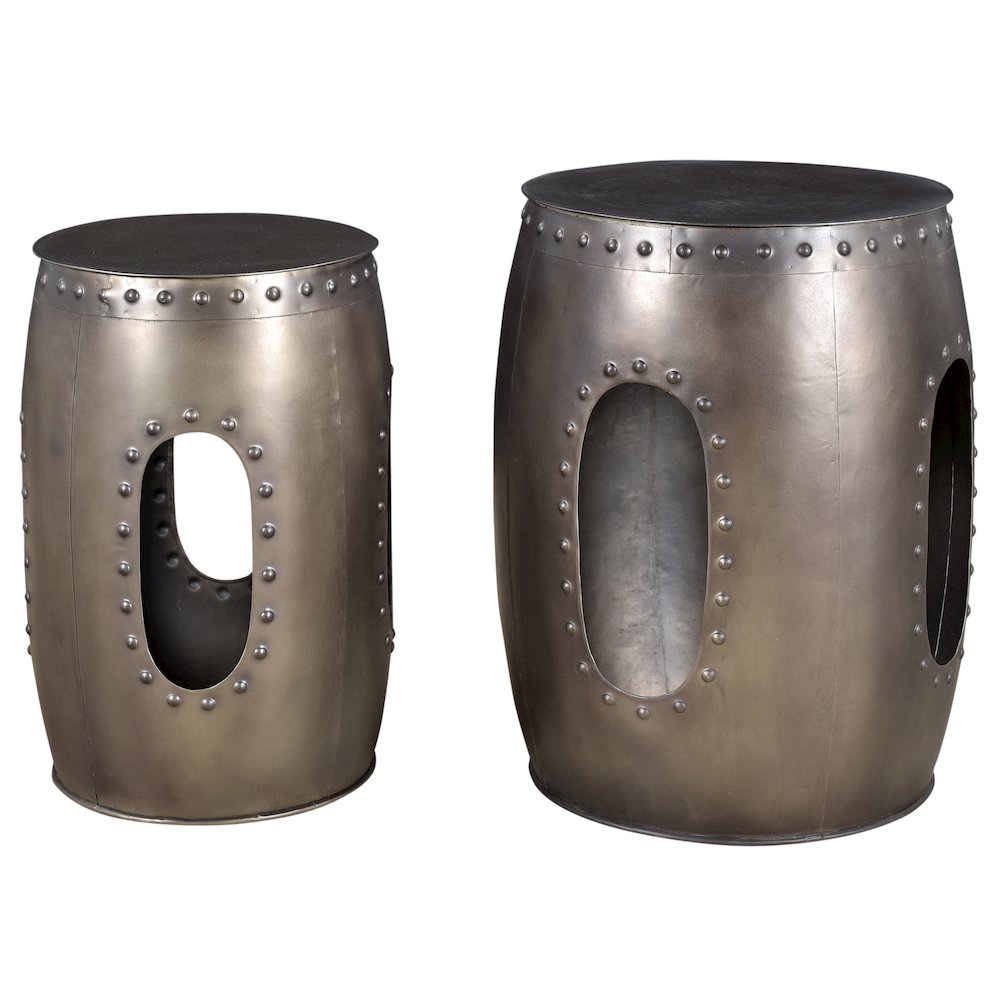 Redondo Baton 2-Piece Occasional Table Set in Nickel