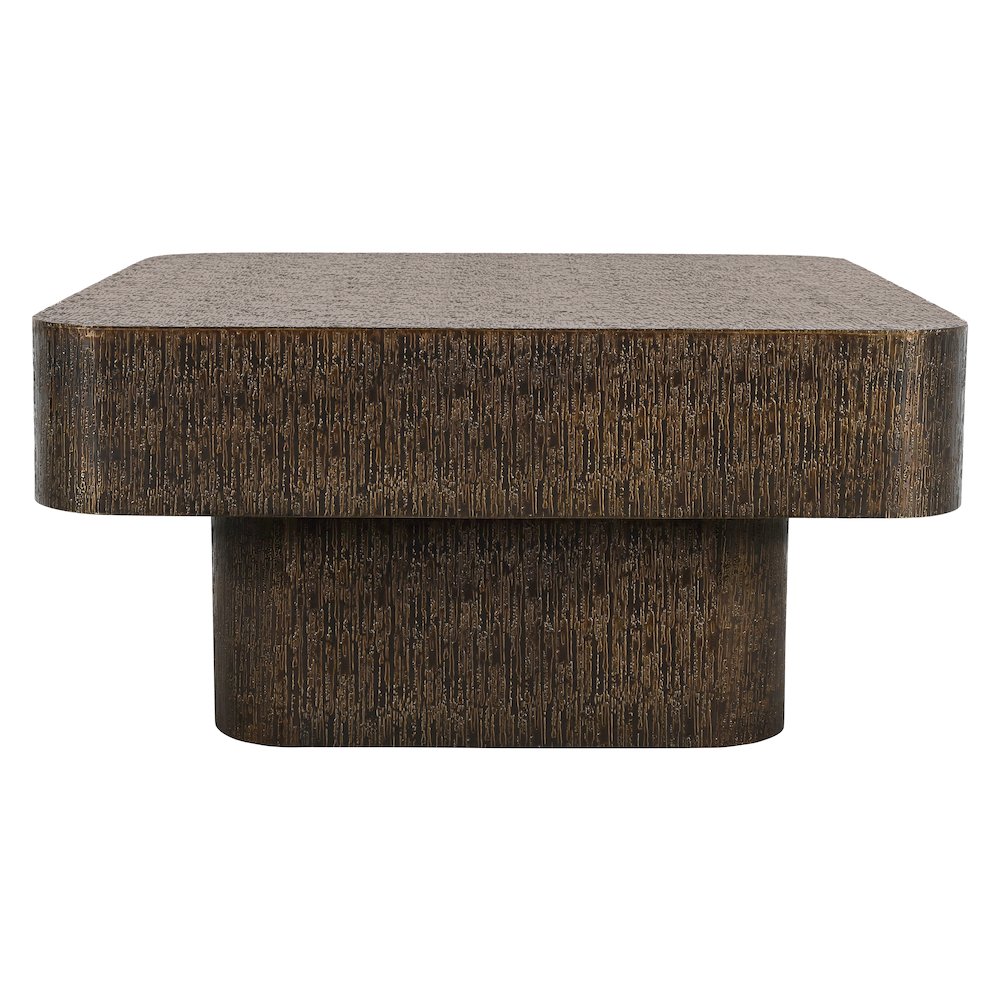 Landon 36" Cocktail Table in Stamped Brass