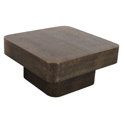 Landon 36" Cocktail Table in Stamped Brass
