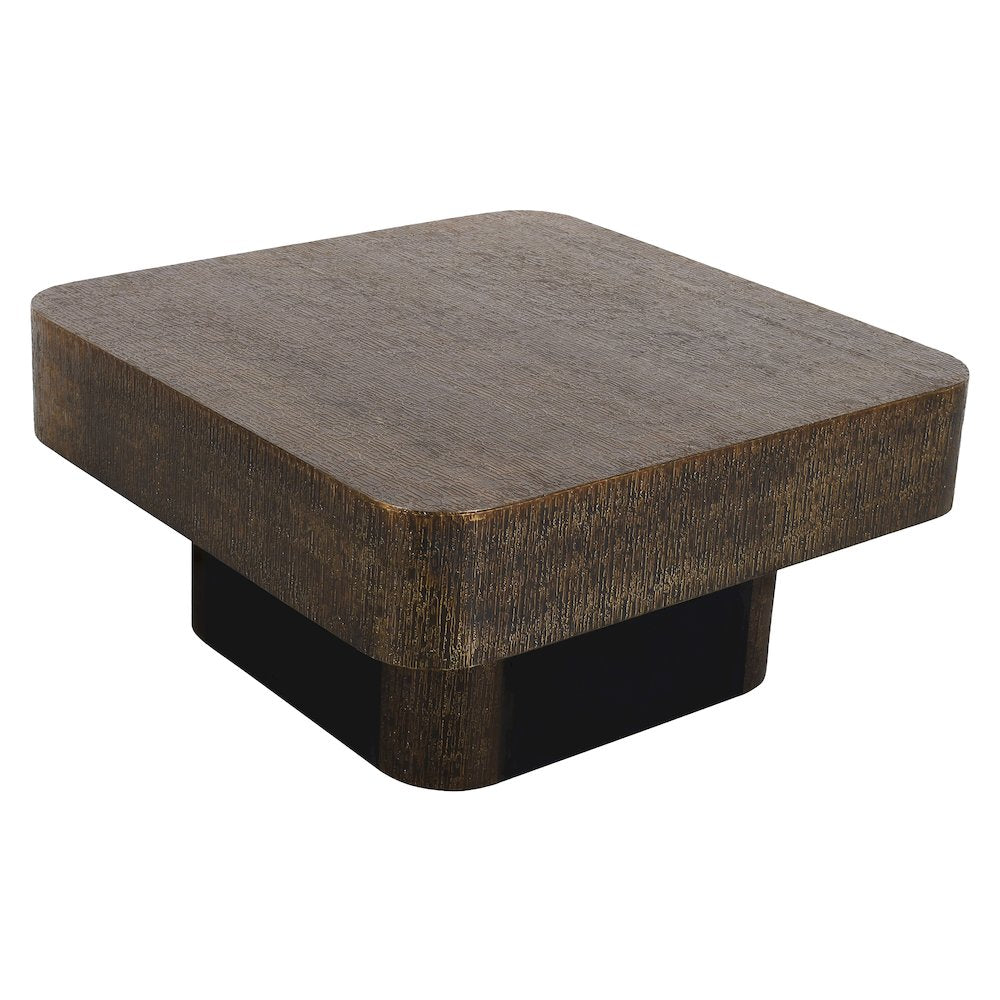 Landon 36" Cocktail Table in Stamped Brass