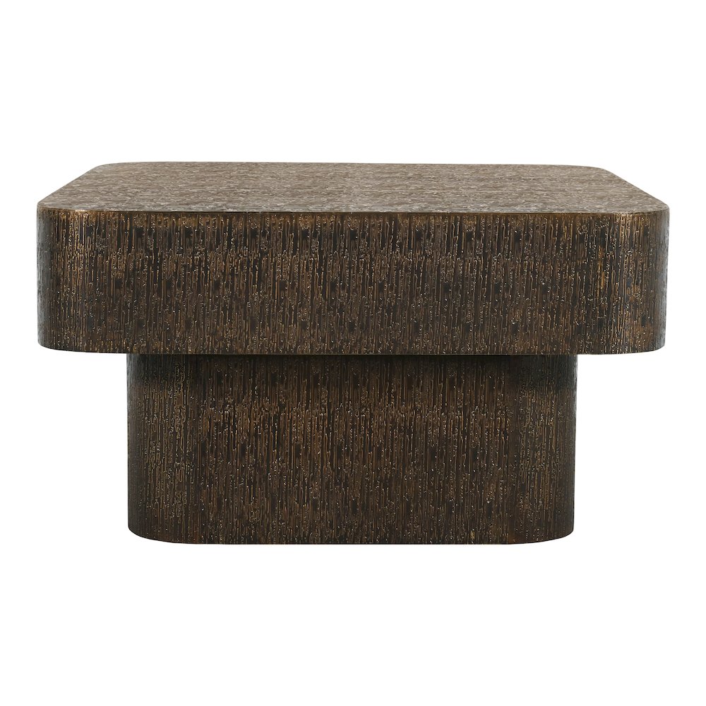 Landon 32" Cocktail Table in Stamped Brass