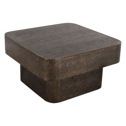 Landon 32" Cocktail Table in Stamped Brass