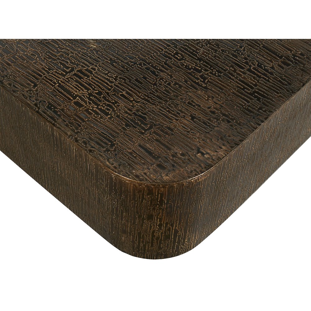 Landon 32" Cocktail Table in Stamped Brass