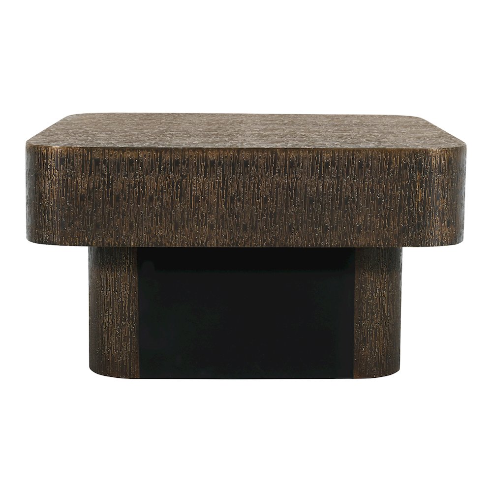 Landon 32" Cocktail Table in Stamped Brass