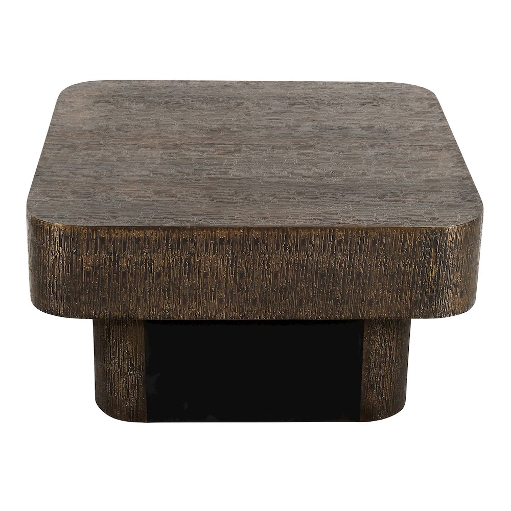 Landon 32" Cocktail Table in Stamped Brass