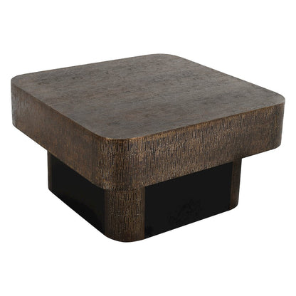 Landon 32" Cocktail Table in Stamped Brass