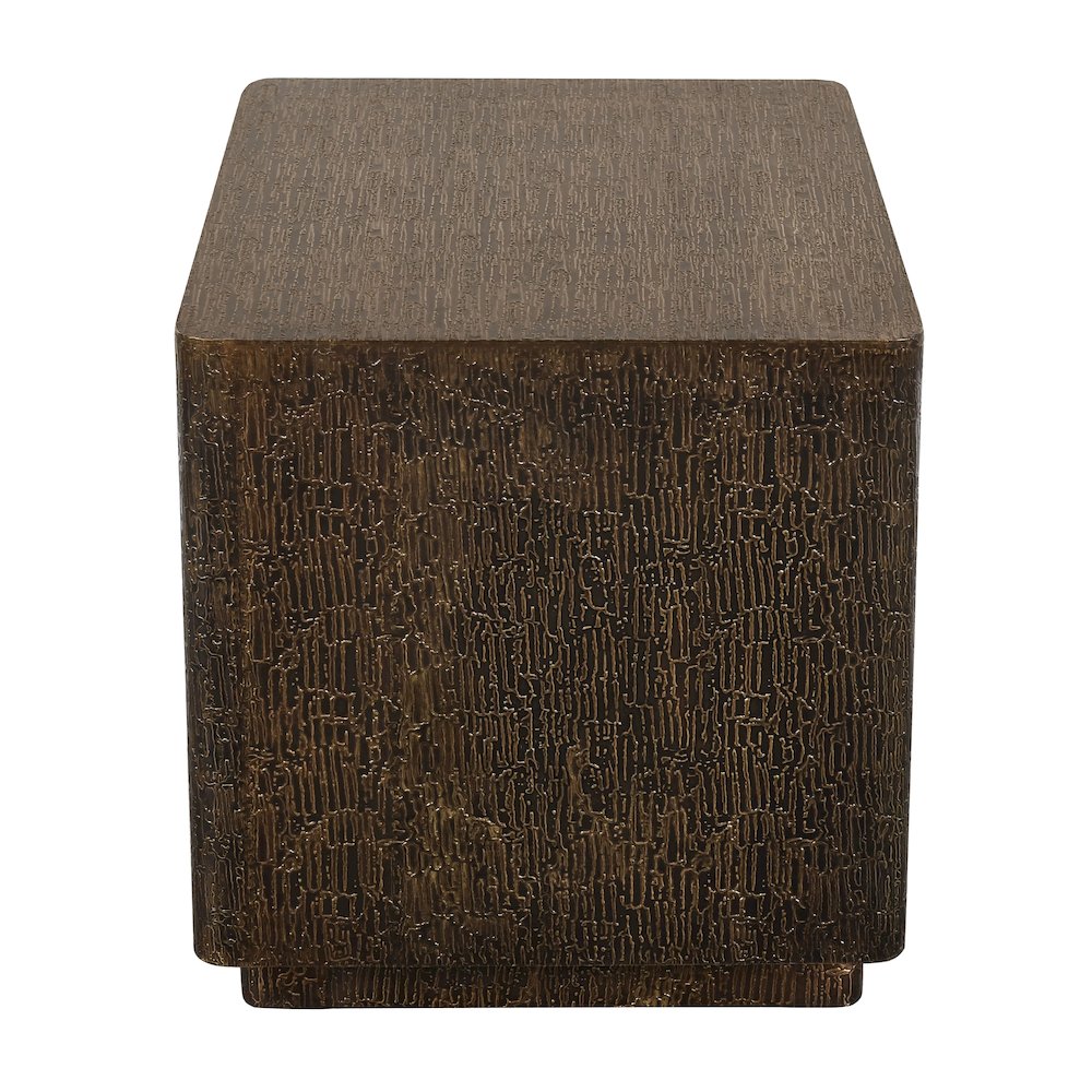 Landon End Table in Stamped Brass