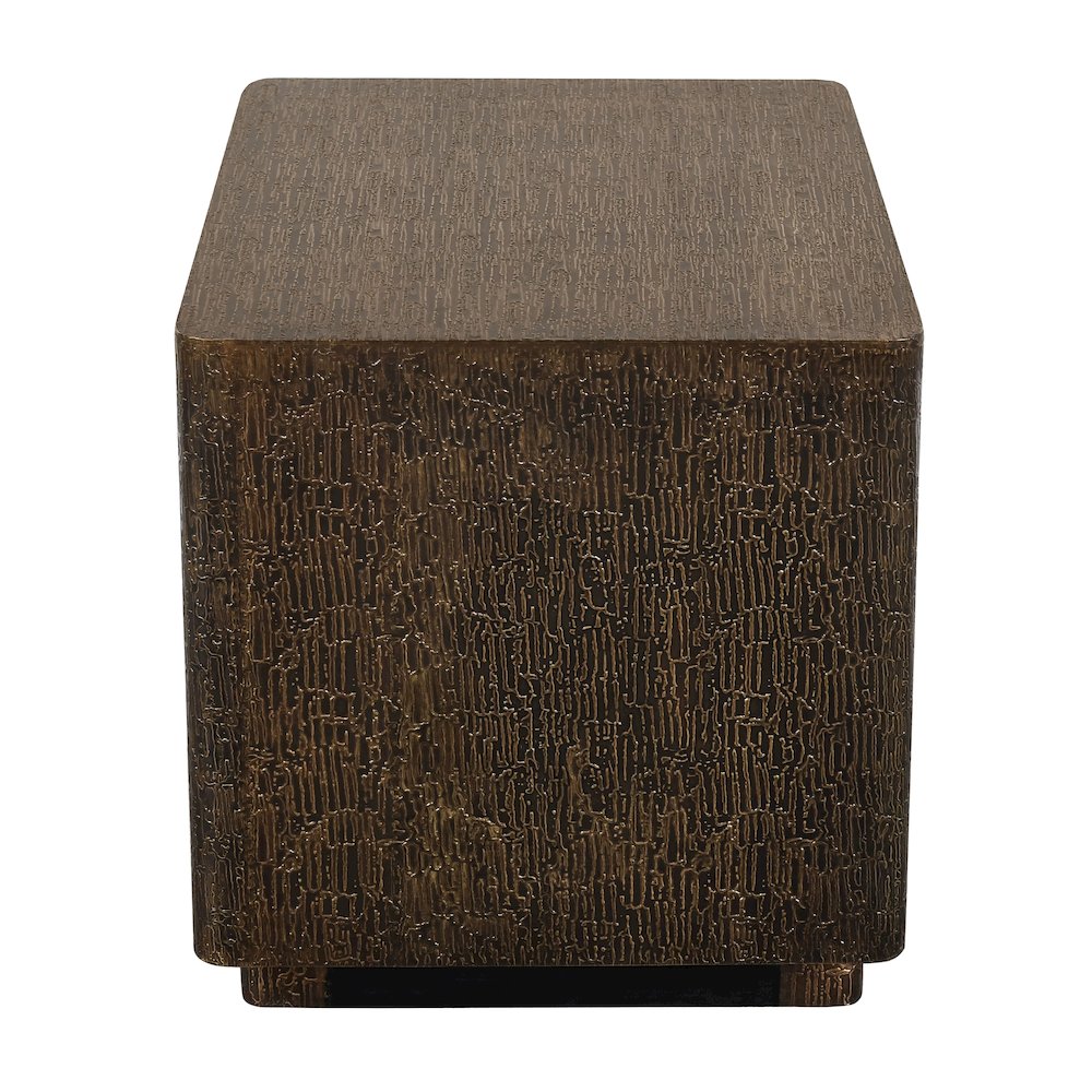 Landon End Table in Stamped Brass