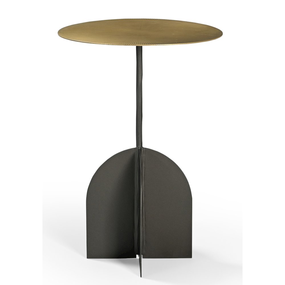 Galahad Iron Side Table in Textured Brass
