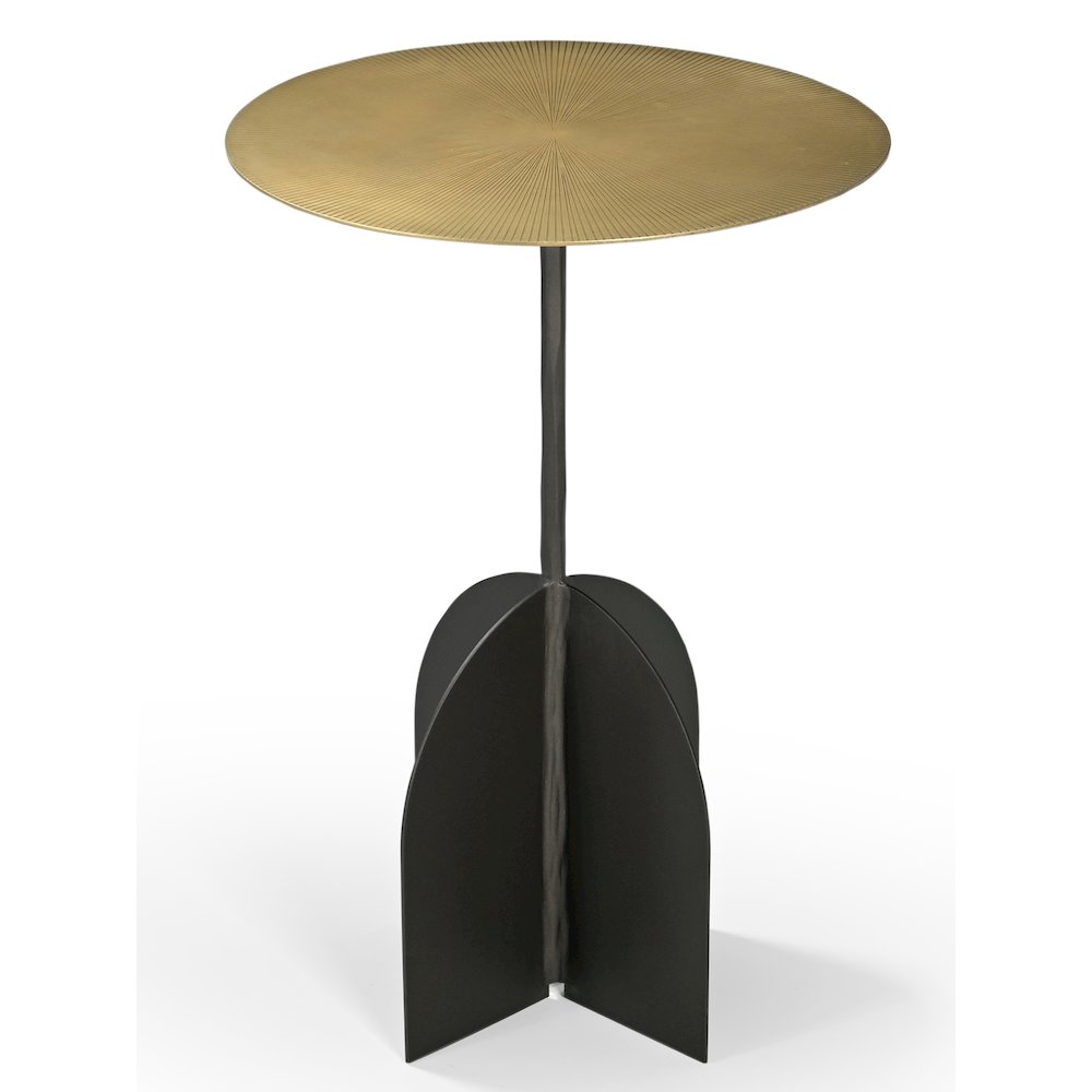 Galahad Iron Side Table in Textured Brass