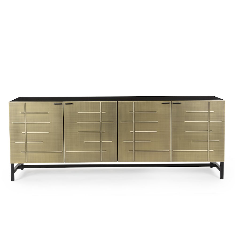 Balthazar 4-Door Sideboard in a Textured Light Gold Finish