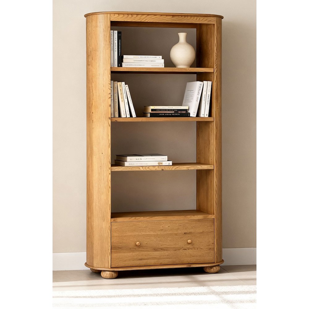 Astrid 1 - Drawer Bookcase In Solid Oak Wood