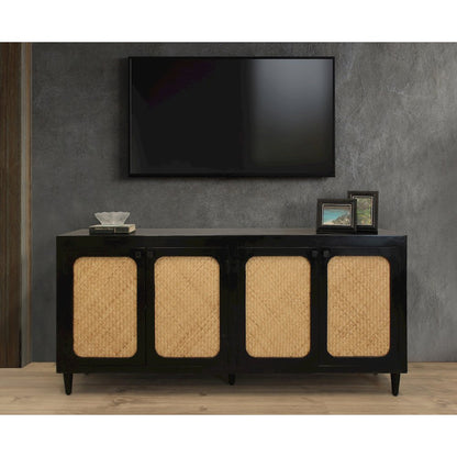 Navice 4-Door Sideboard in Natural and Black