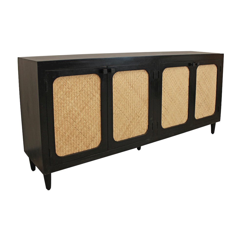 Navice 4-Door Sideboard in Natural and Black