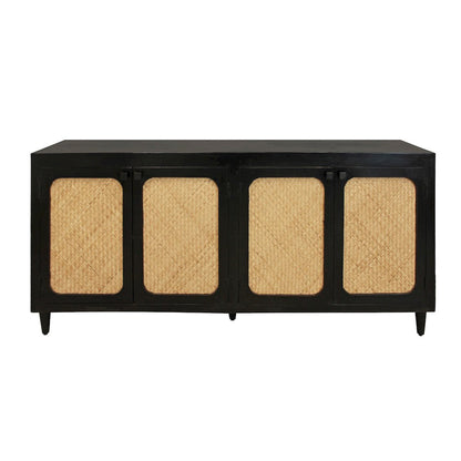 Navice 4-Door Sideboard in Natural and Black