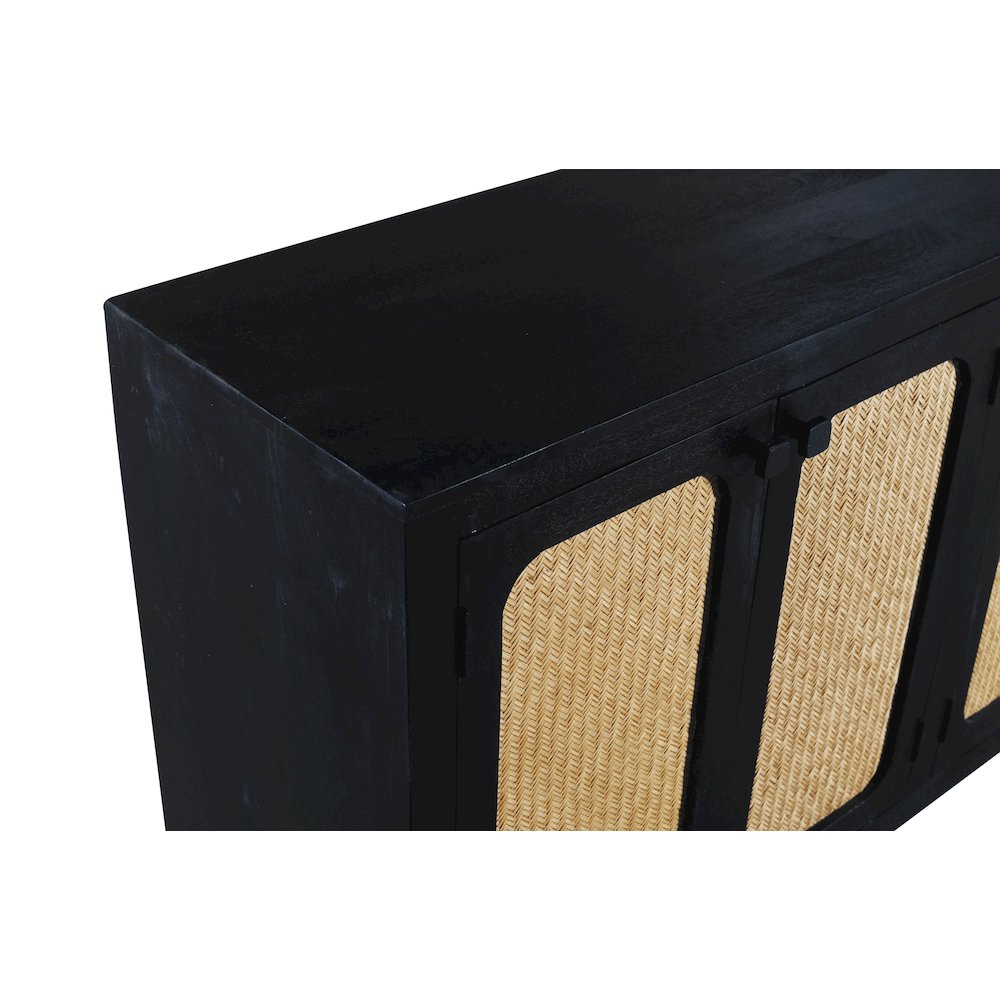 Navice 4-Door Sideboard in Natural and Black