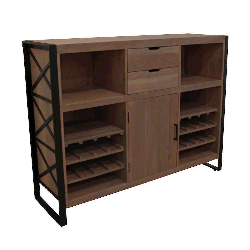 Gail Wine & Bar Console in Gray Wash