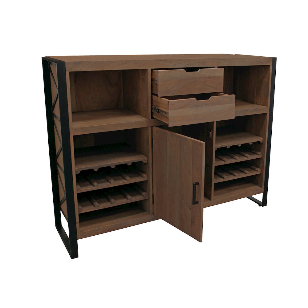 Gail Wine & Bar Console in Gray Wash