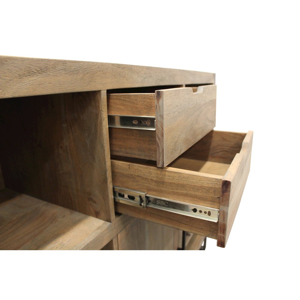 Gail Wine & Bar Console in Gray Wash