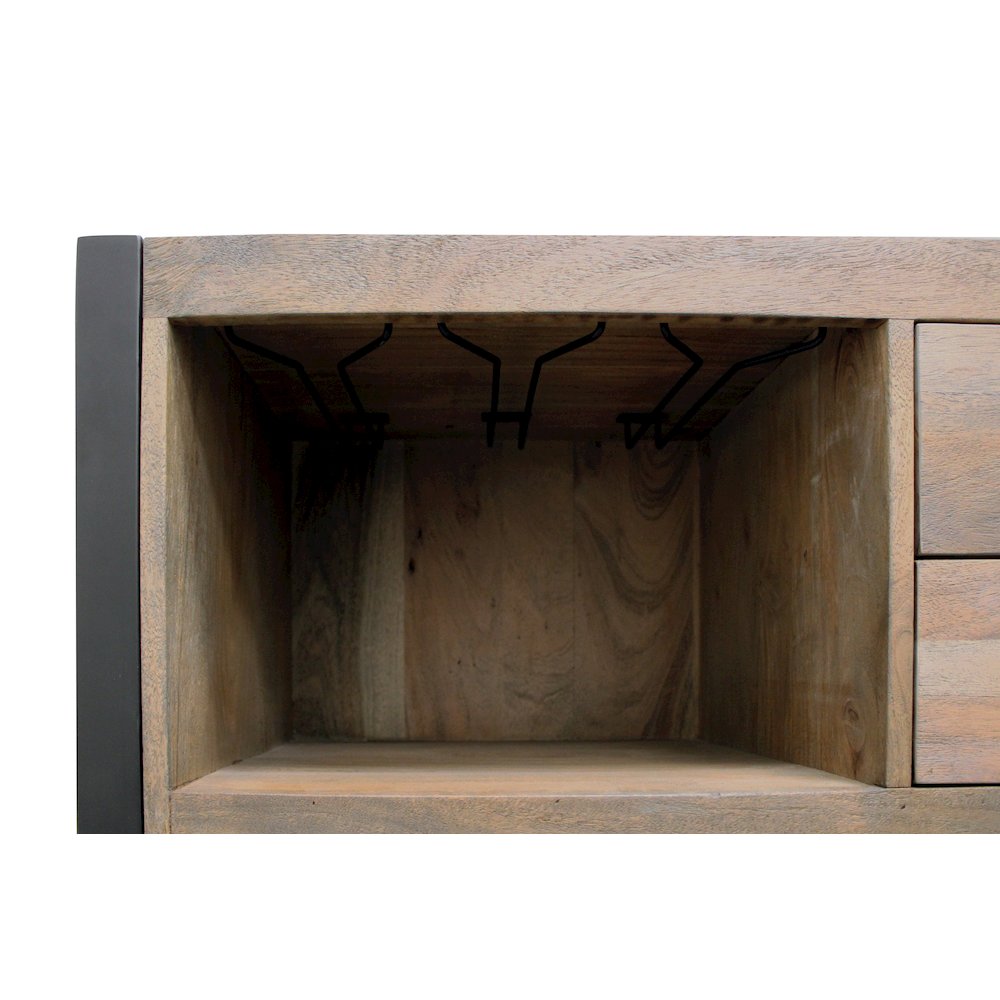 Gail Wine & Bar Console in Gray Wash