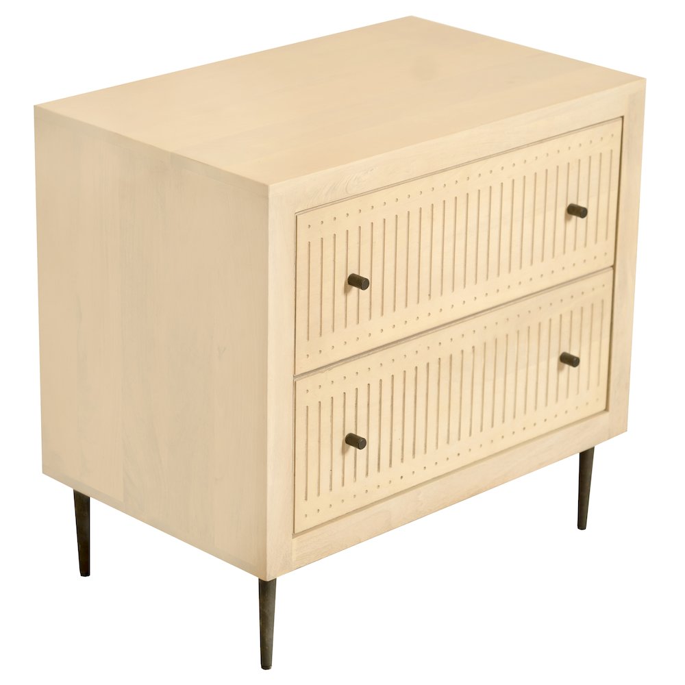 Sampson 2-Drawer Nightstand in Aged Natural