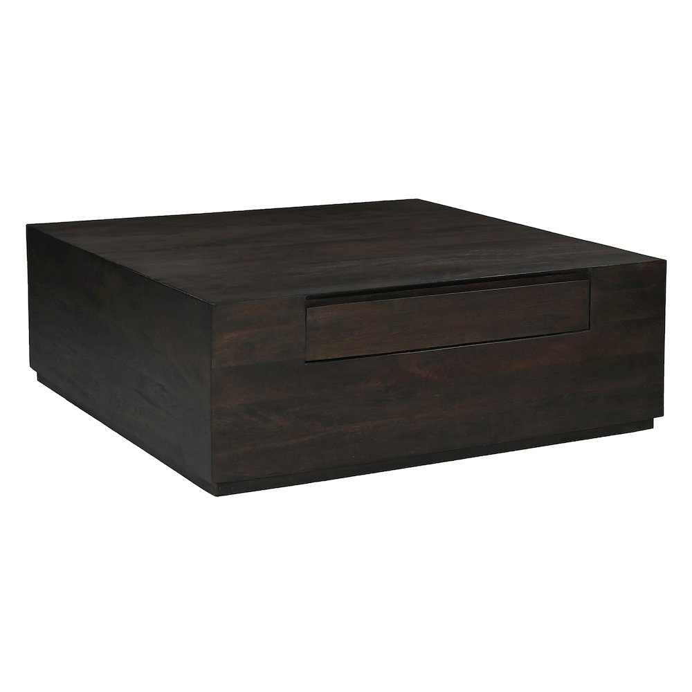 Flagstaff 48" Square Cocktail Table in Barista Brown with 2-Drawers