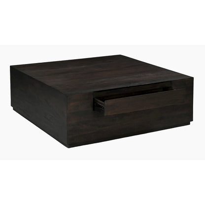 Flagstaff 48" Square Cocktail Table in Barista Brown with 2-Drawers