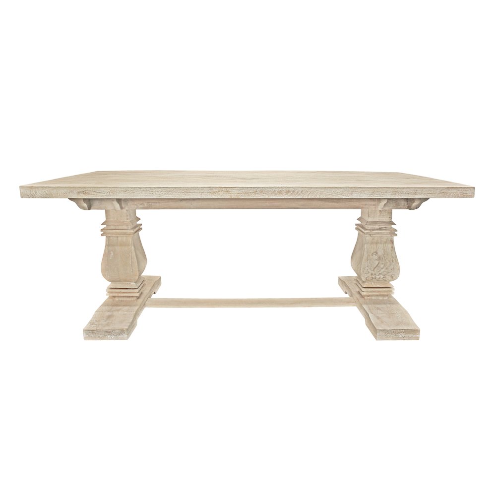 Benedict 81" Rectangle Dining Table in White Wash