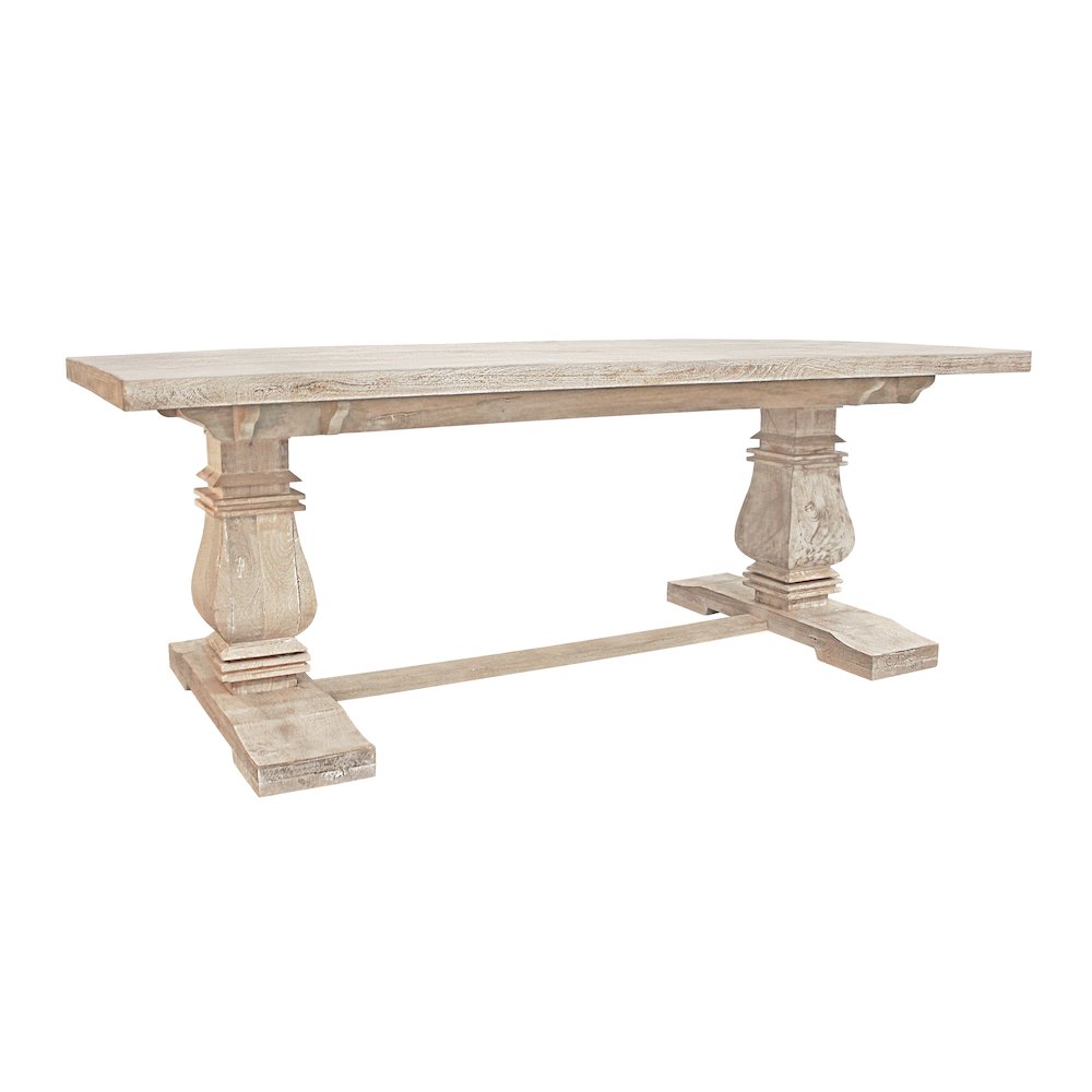 Benedict 81" Rectangle Dining Table in White Wash