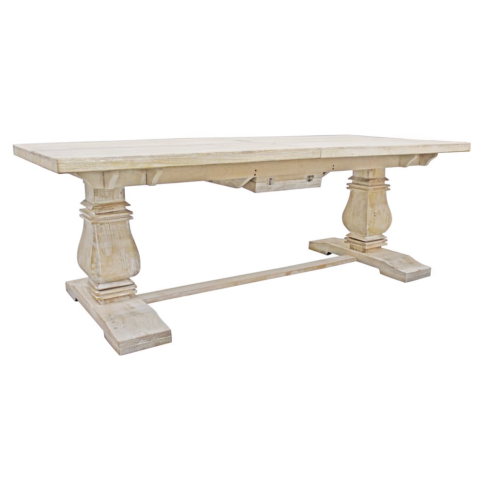 Benedict Extension Dining Table in White Wash