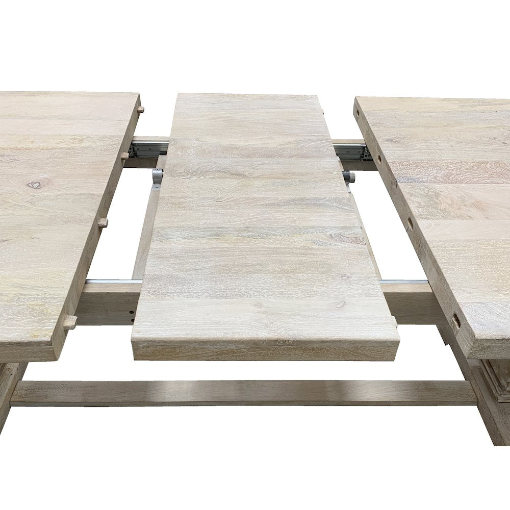 Benedict Extension Dining Table in White Wash