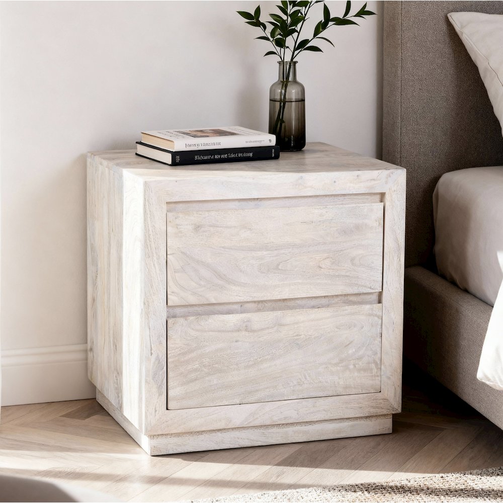 Sarah 2 Drawer Nightstand - Brushed Ivory