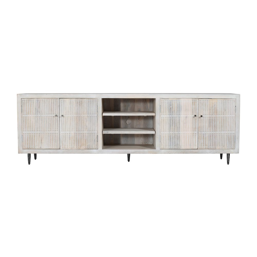 Sarah 4-Door Media Cabinet in Brushed Ivory