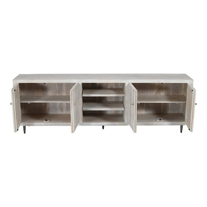 Sarah 4-Door Media Cabinet in Brushed Ivory