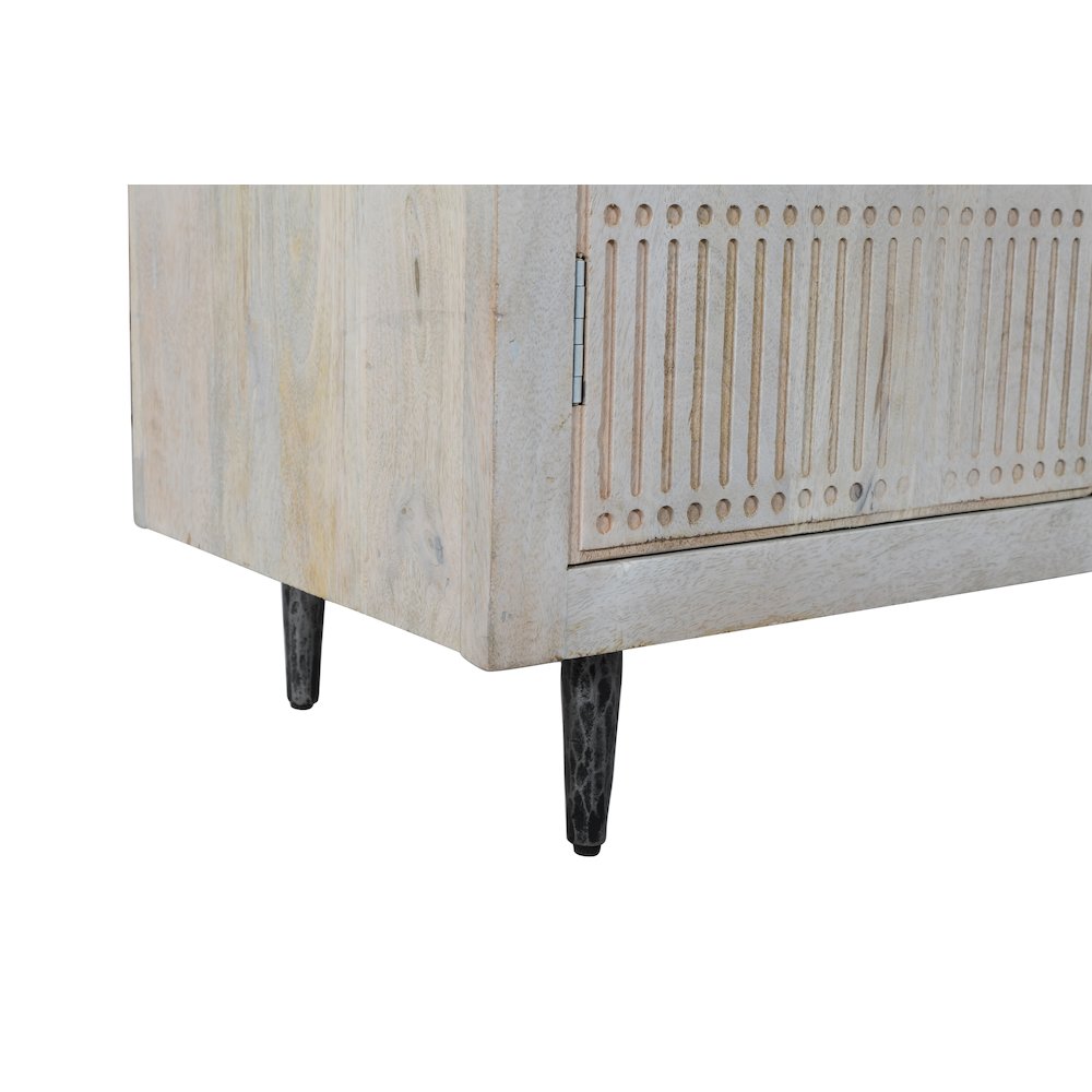 Sarah 4-Door Media Cabinet in Brushed Ivory