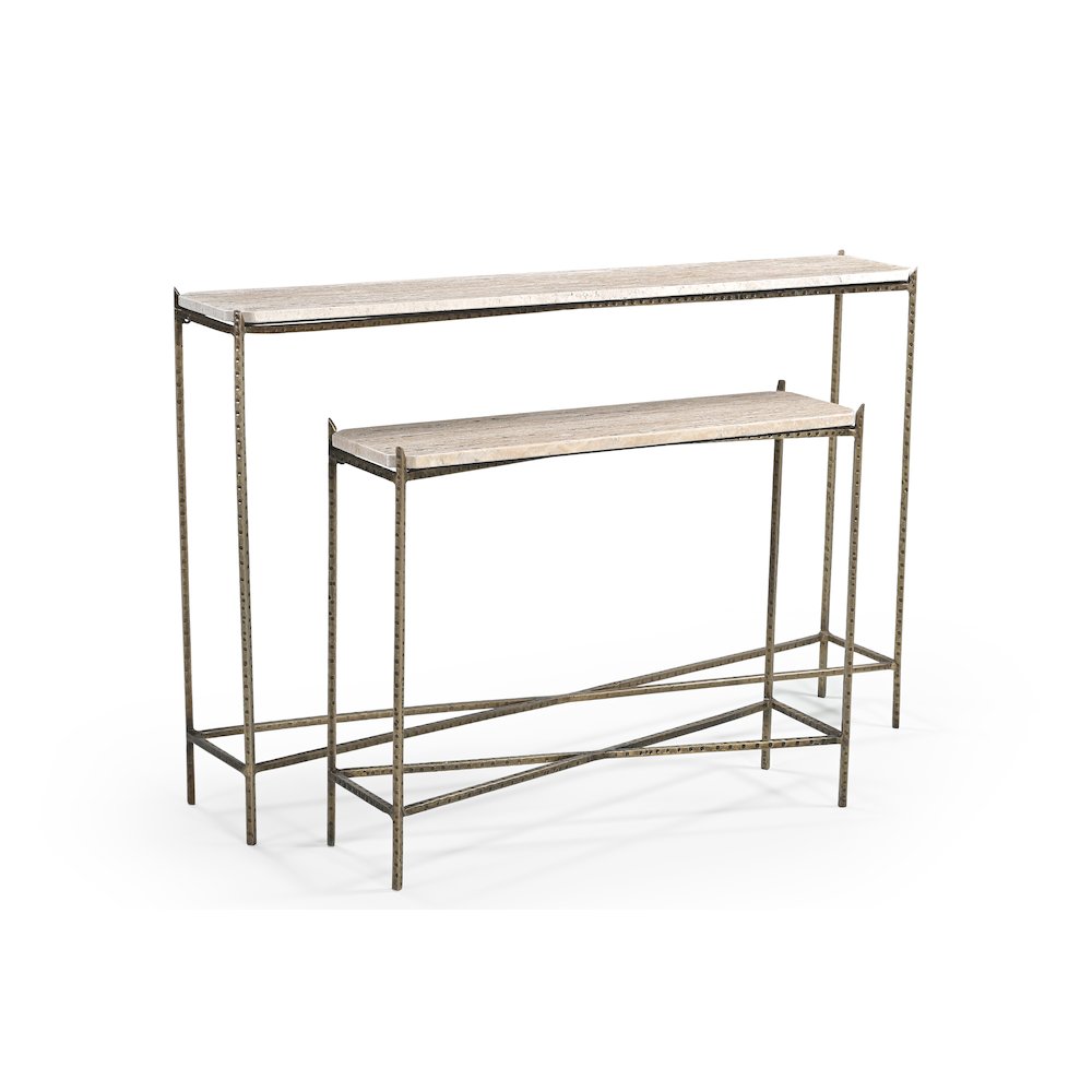 Asher 48" Console Table with Travertine Top