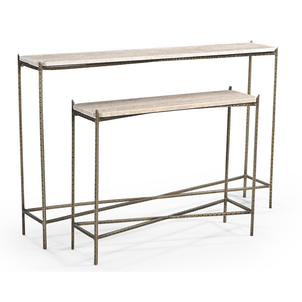 Asher 48" Console Table with Travertine Top