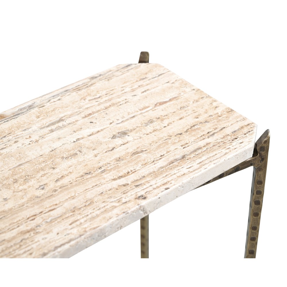 Asher 48" Console Table with Travertine Top